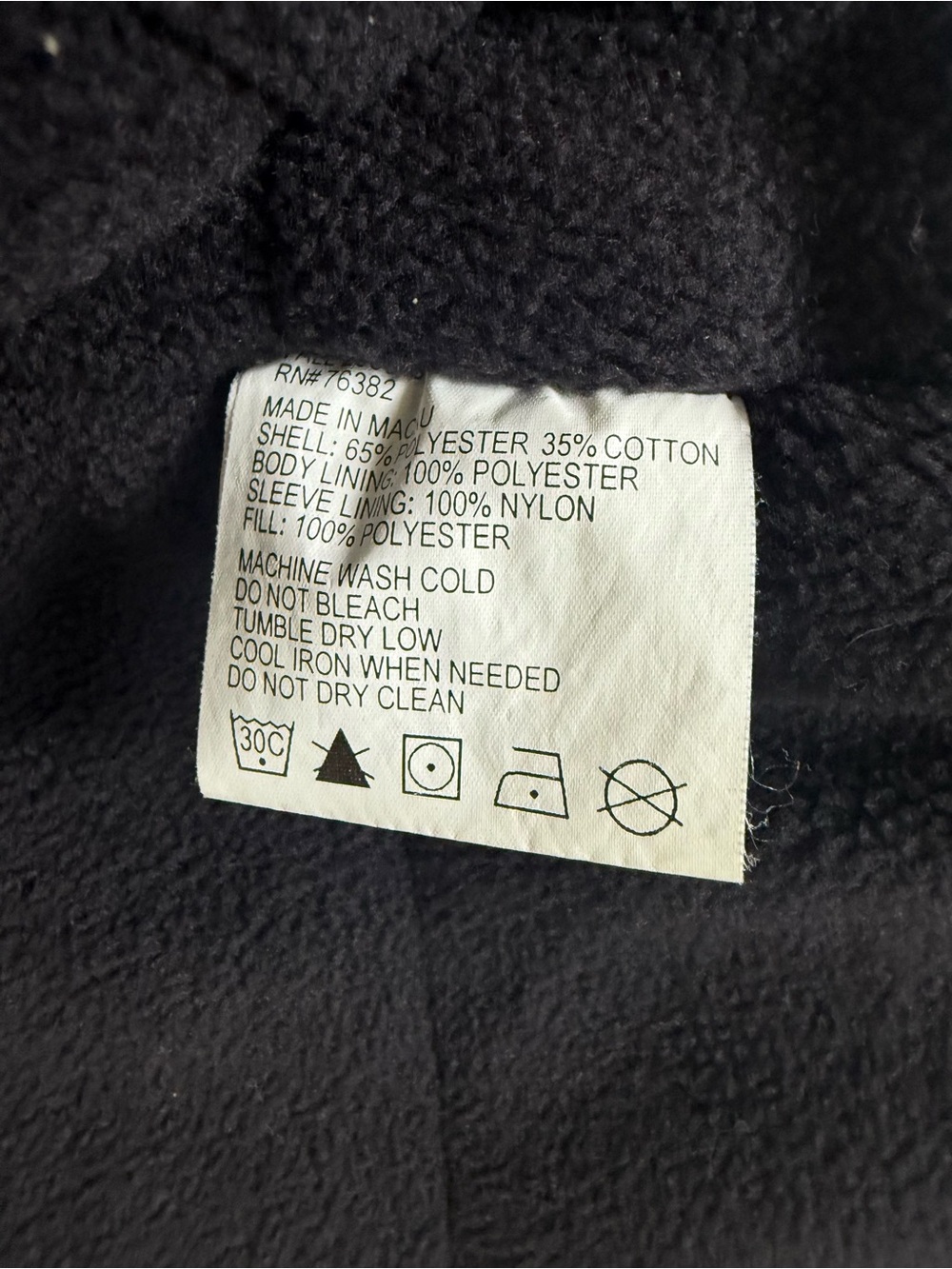 Timberland Men’s Charcoal Fleece-Lined Jacket Size S - Picture 6 of 10